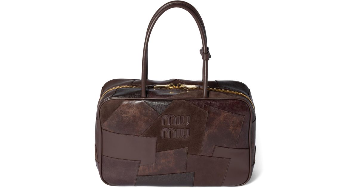 Miu Miu Leather Beau Top-Handle Bag in Brown | Lyst Canada