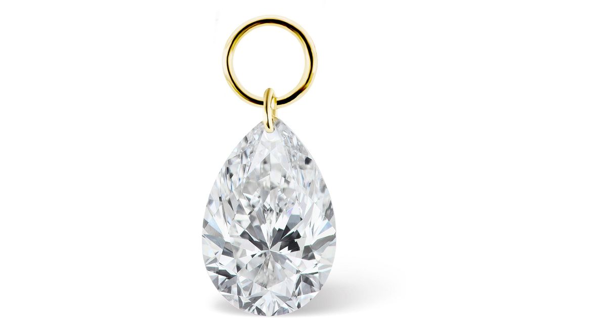 Maria Tash Pear Floating Diamond Charm in Gold (Metallic) | Lyst