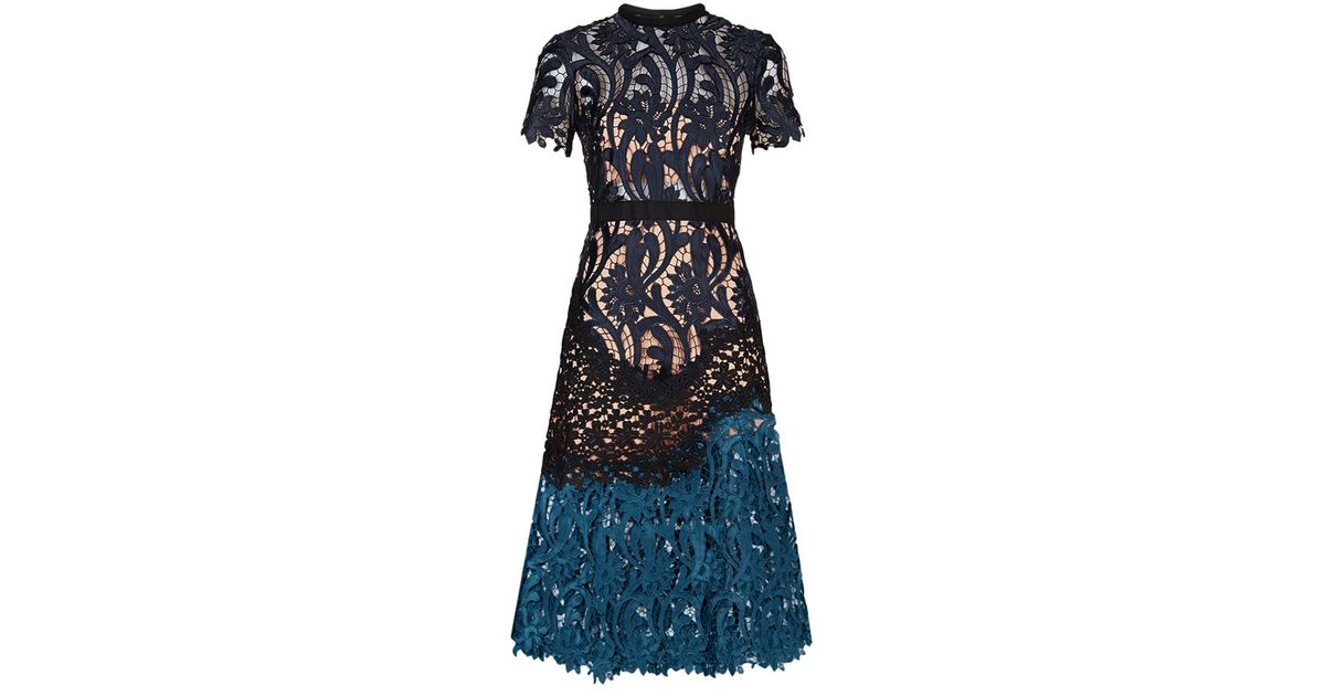 chinese dress ladies Floral Guipure Lace Midi Dress