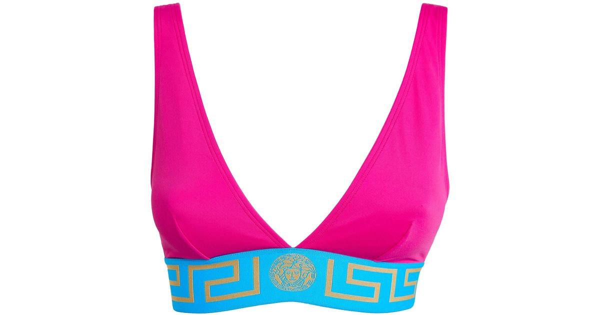 Versace Synthetic Vita Bikini Top in Pink Lyst UK