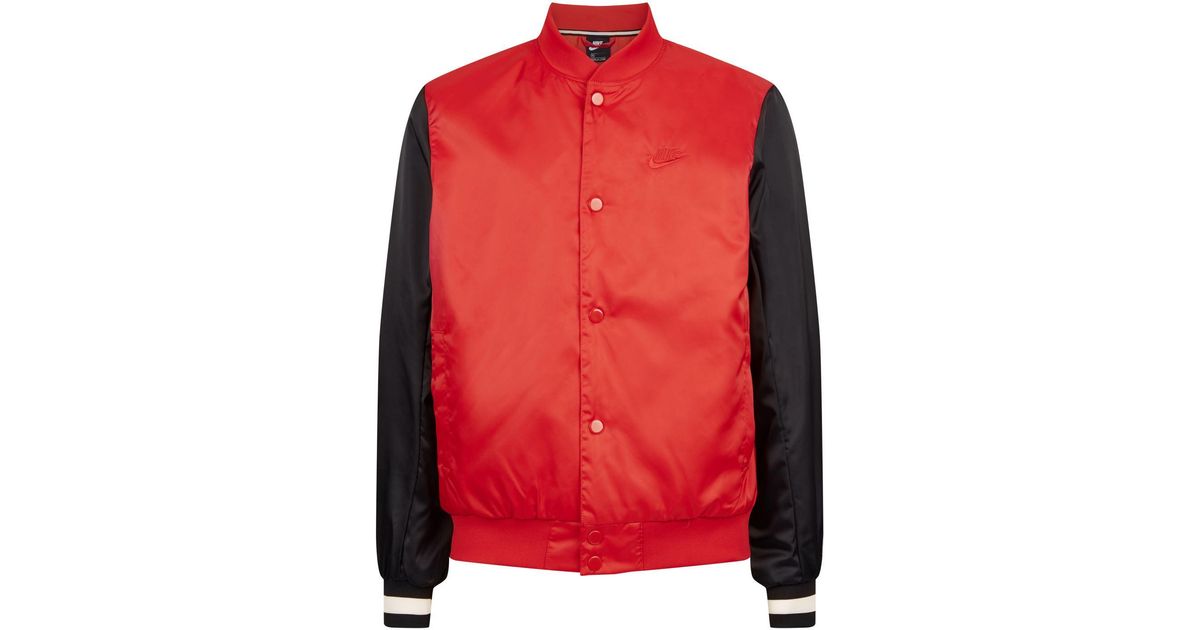 Nike Air Bomber Jacket in Red for Men | Lyst