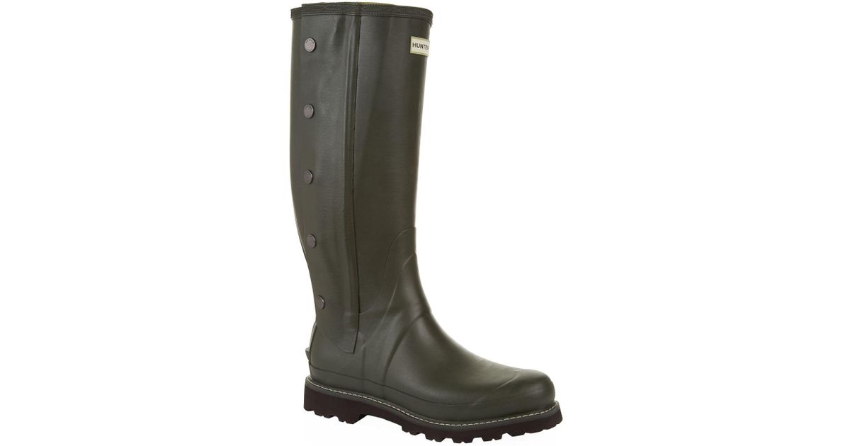 HUNTER Rubber Balmoral Sovereign Side Wellington Boots in Green for Men -  Lyst