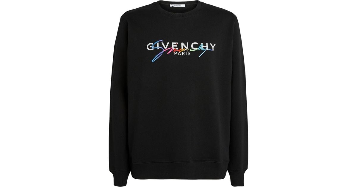 Givenchy Rainbow Signature Logo Sweatshirt in Black for Men | Lyst