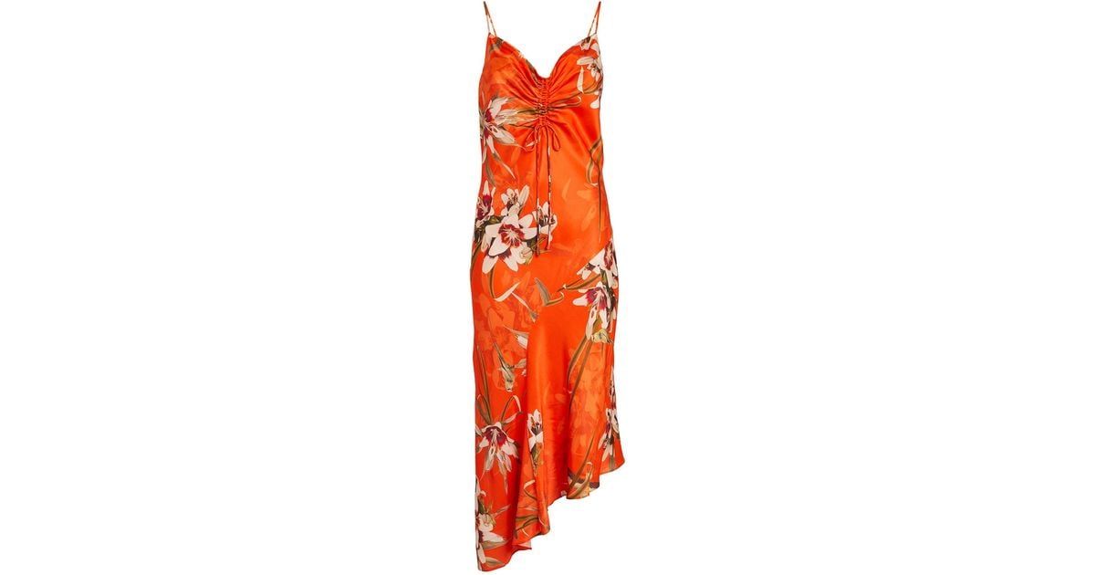 AllSaints Alexia Dorada Midi Dress in Orange | Lyst Canada