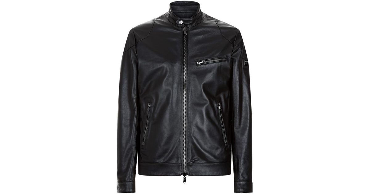 hackett leather jacket