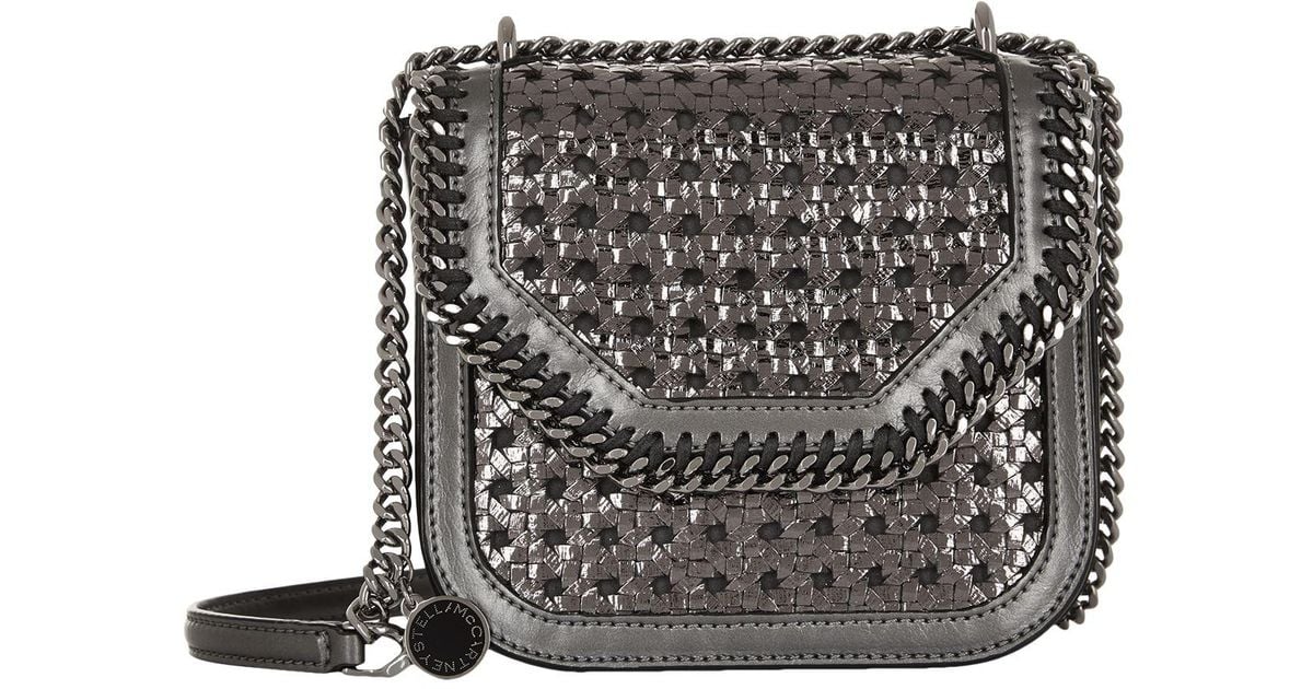 Stella Mccartney Metallic Mini Falabella Woven Box Shoulder Bag Stella Mccartney Metallic Mini Falabella Woven Box Shoulder Bag