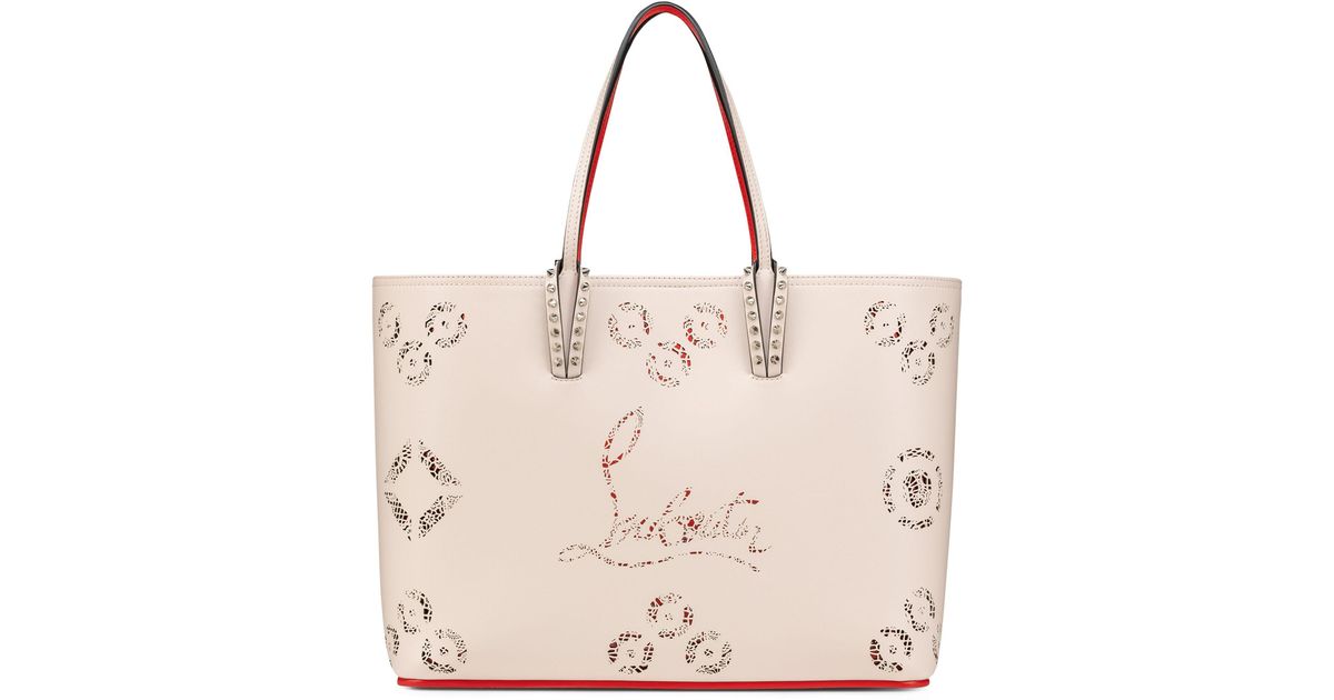Christian Louboutin Cabata Leather Tote Bag in Natural | Lyst