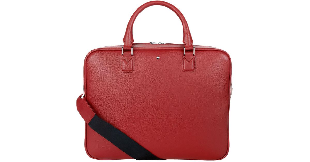 montblanc leather briefcase