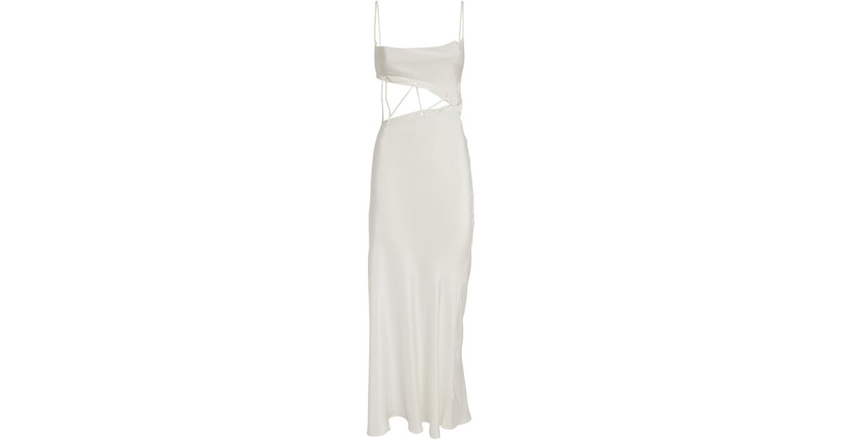 Christopher Esber Silk Cut-out Midi Dress in White | Lyst
