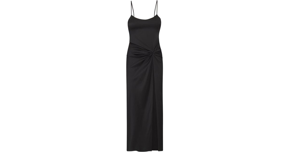 Skims Silk-blend Maxi Slip Dress in Black - Lyst