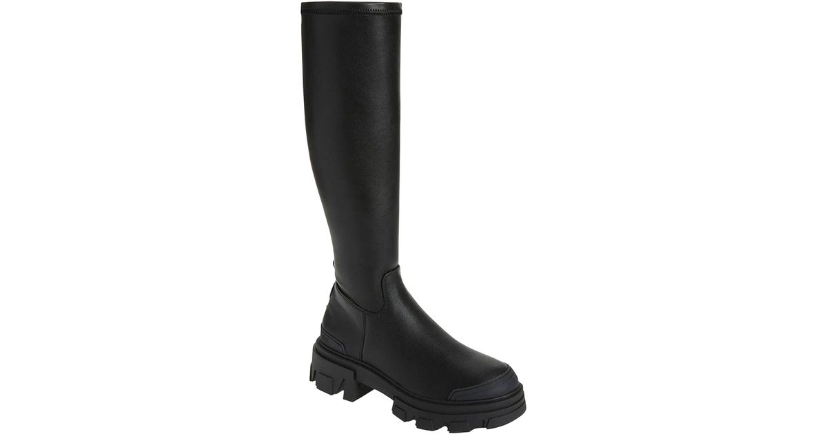 KG by Kurt Geiger Leather Trekker Sock Kneehigh Boots in Black Lyst