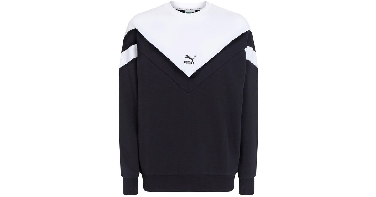 puma black and white sweater