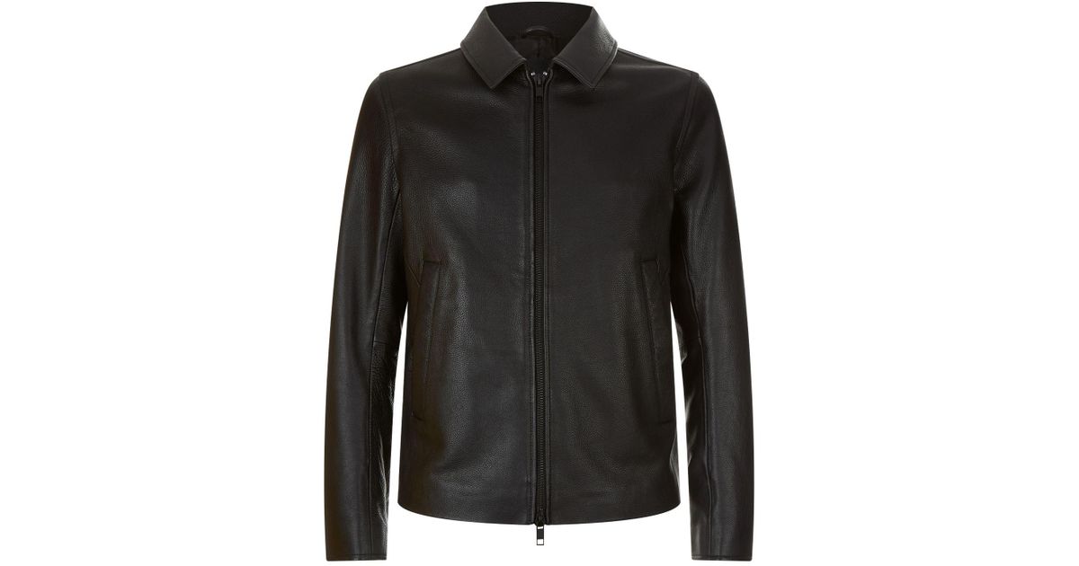 J Lindeberg Zac Clean Leather Jacket In Black For Men Lyst