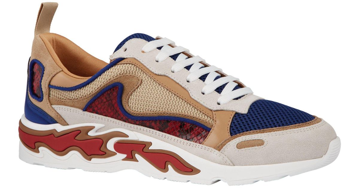 Sandro Leather Flame Sneakers in Beige (Natural) - Lyst