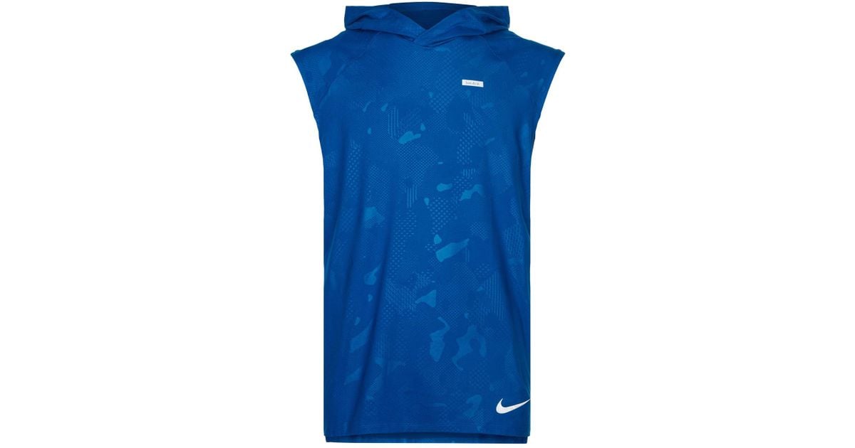 Nike Element Sleeveless Running Hoodie in Blue for Men | Lyst