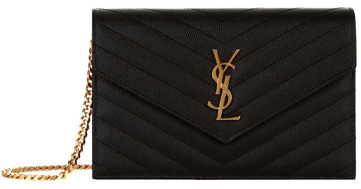 Saint Laurent Tricolor YSL Monogram Small Envelope Leather Wallet