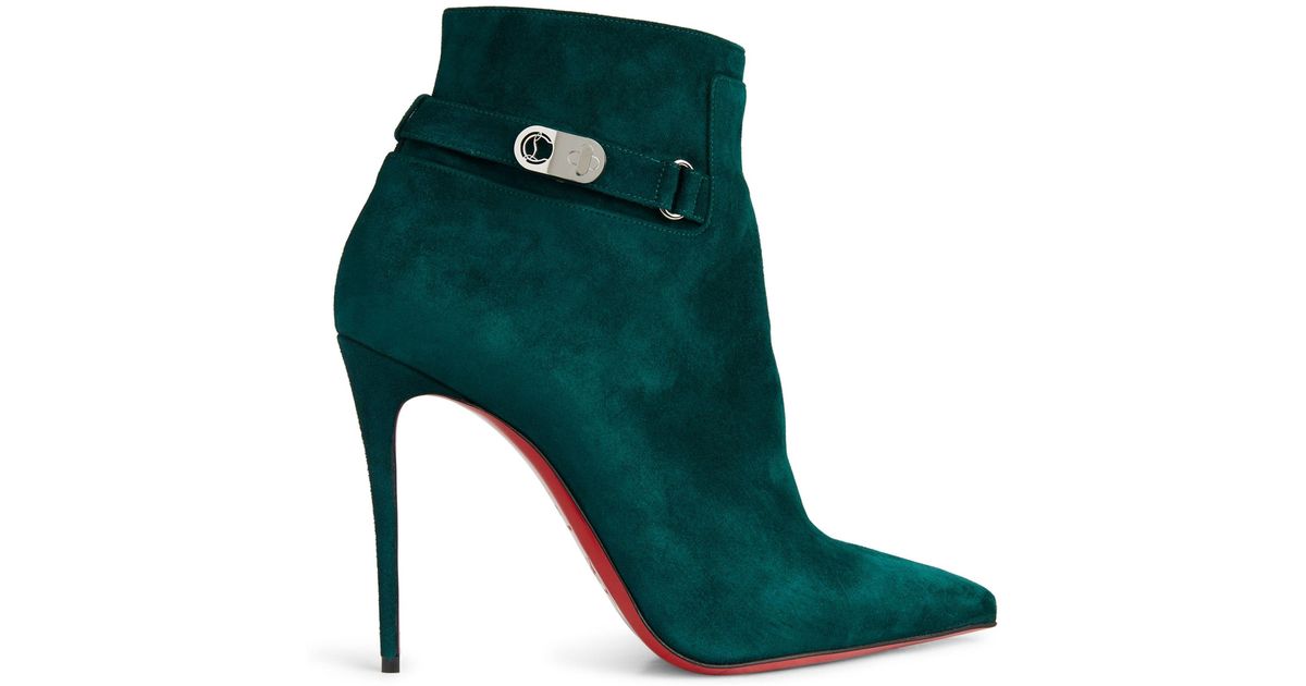 CHRISTIAN LOUBOUTIN Boot Up Suede Ankle Boots 100 - Red