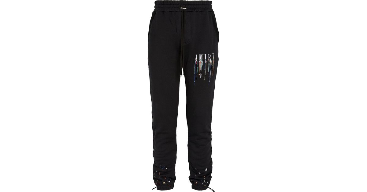 Amiri Cotton Paint Drip Logo Sweatpants in Black for Men | Lyst Canada