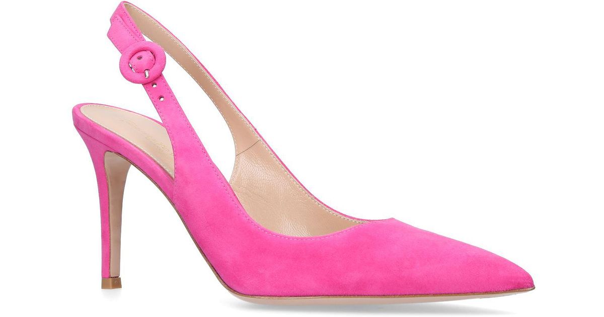 pink suede slingbacks