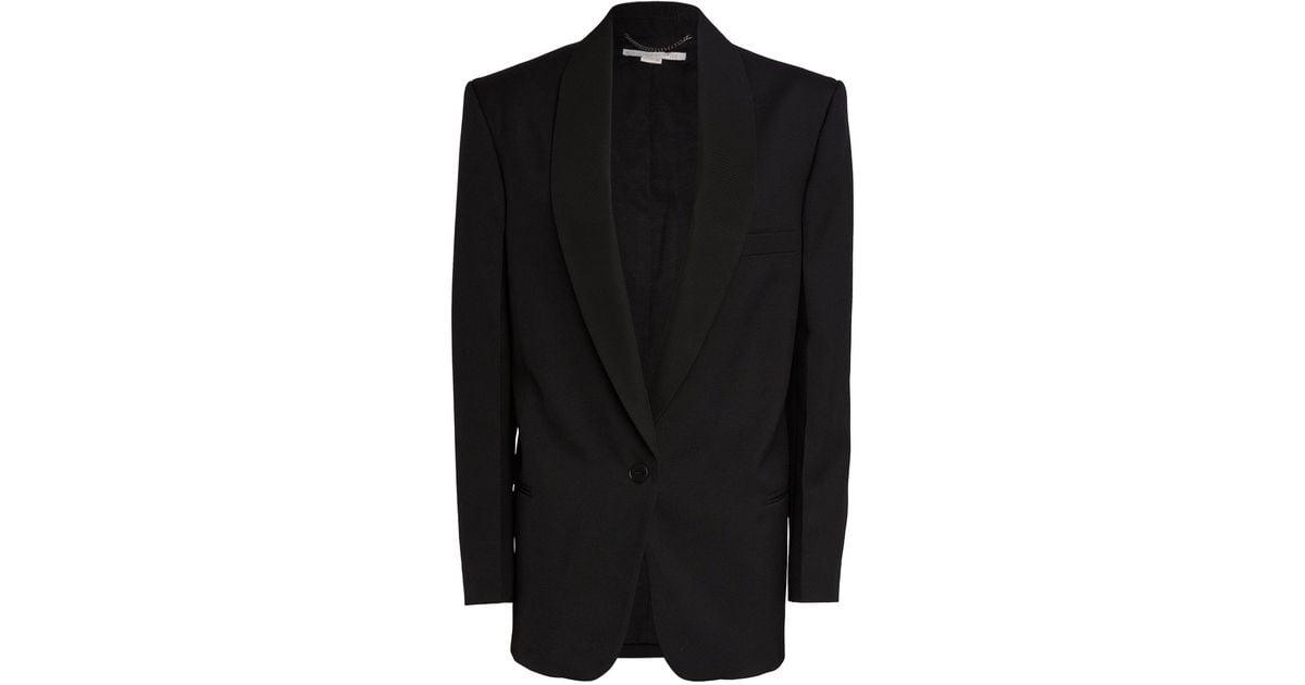 Stella McCartney Wool Oversized Blazer in Black | Lyst UK