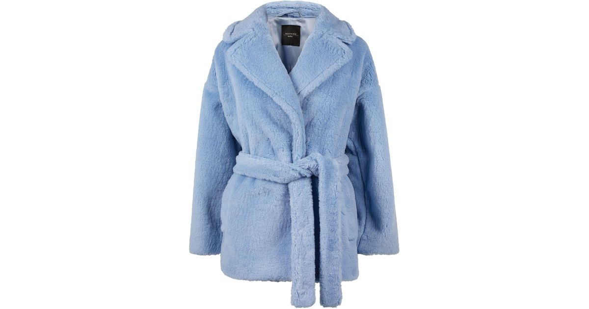 Weekend by Maxmara Faux Fur Ramino Coat in Blue | Lyst