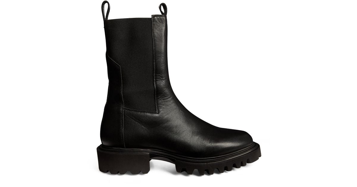 AllSaints Leather Hallie Boots in Black Lyst UK