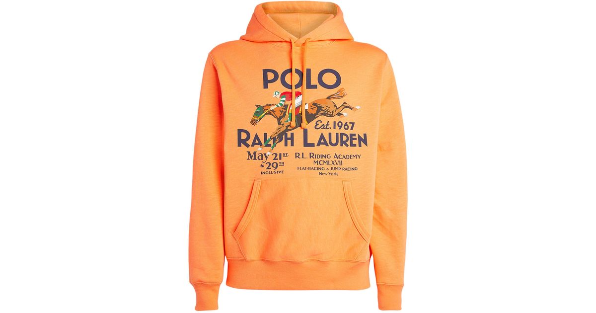 Polo Ralph Lauren Riding Academy Hoodie in Orange for Men Lyst