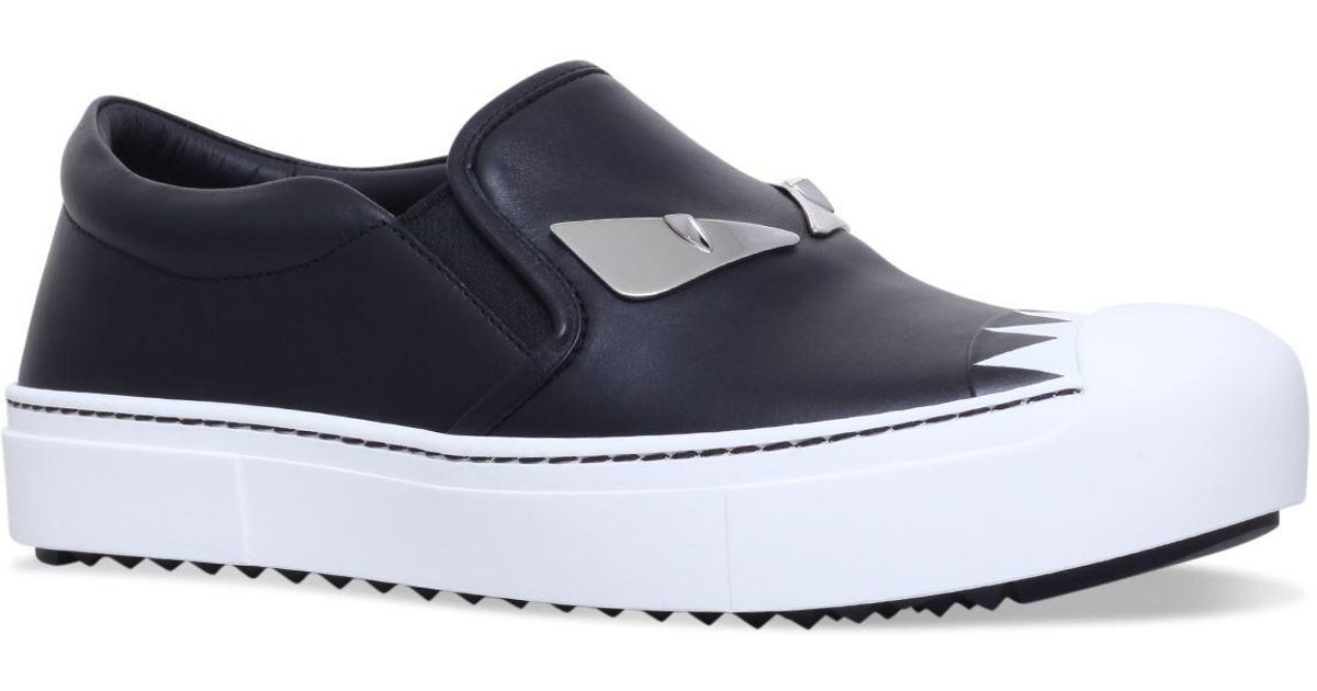 Fendi Monster Eye Leather Skate Shoe in Black Lyst