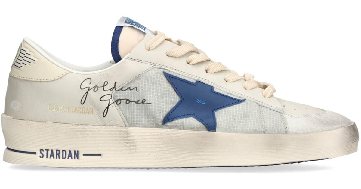 Golden Goose Leather Stardan Sneakers in Blue for Men | Lyst