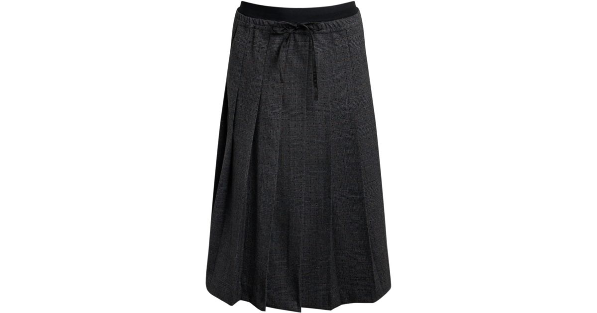 Sandro Pleated Rhinestone-Embellished Midi Skirt in Black | Lyst