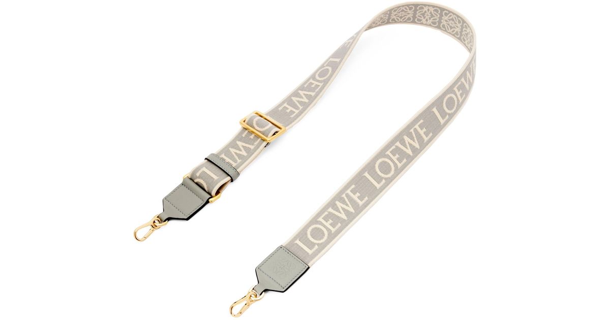 Loewe Canvas And Leather Logo Bag Strap in Grey (Grey) | Lyst UK