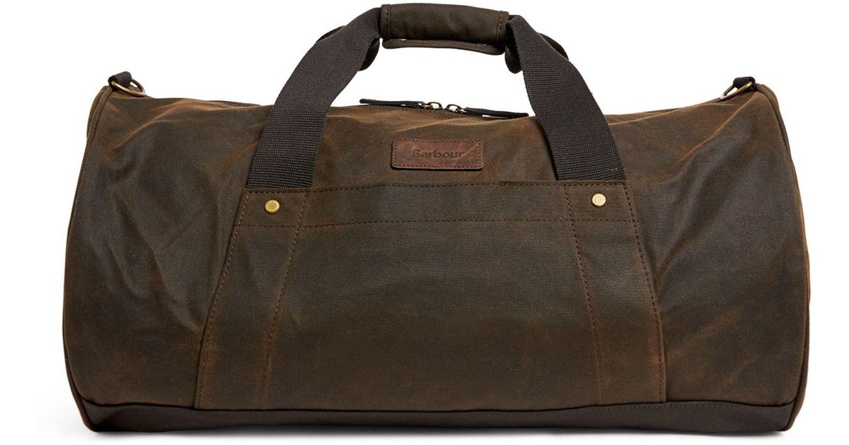 Barbour Waxed Cotton Explorer Duffle Bag in Brown for Men | Lyst Canada