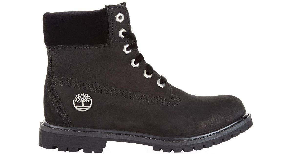 timberland black velvet boots