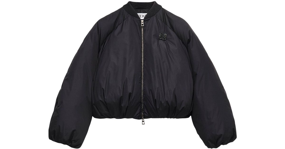 Loewe Synthetic Padded Bomber Jacket in Black (Blue) | Lyst