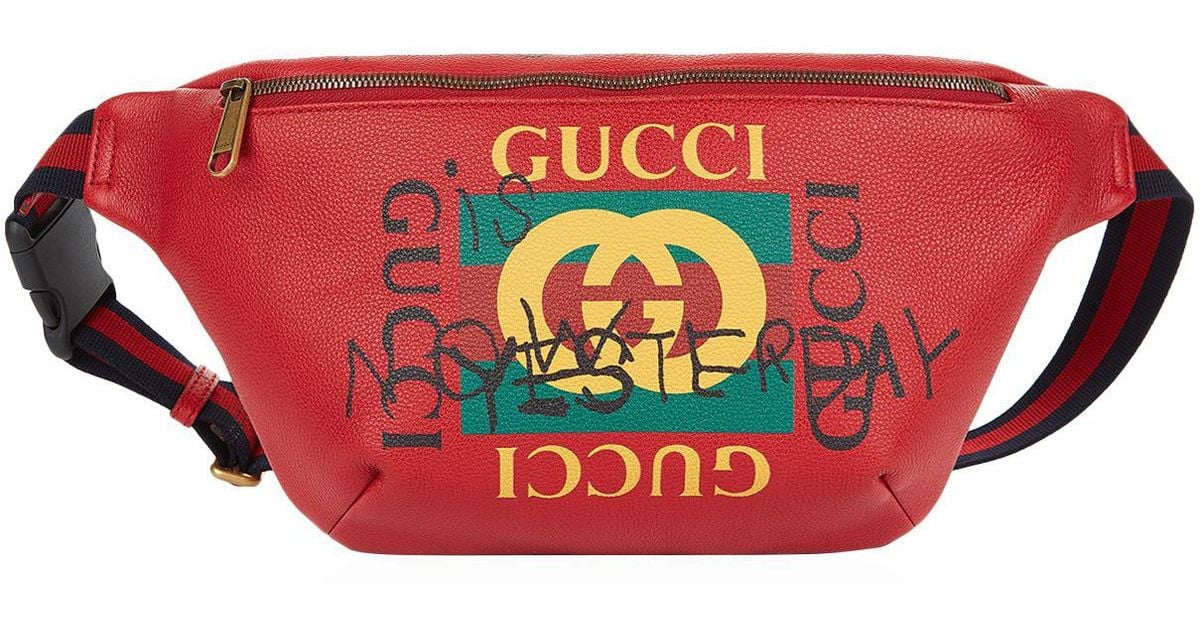 Gucci Tomorrow Belt Bag in Red for Men | Lyst