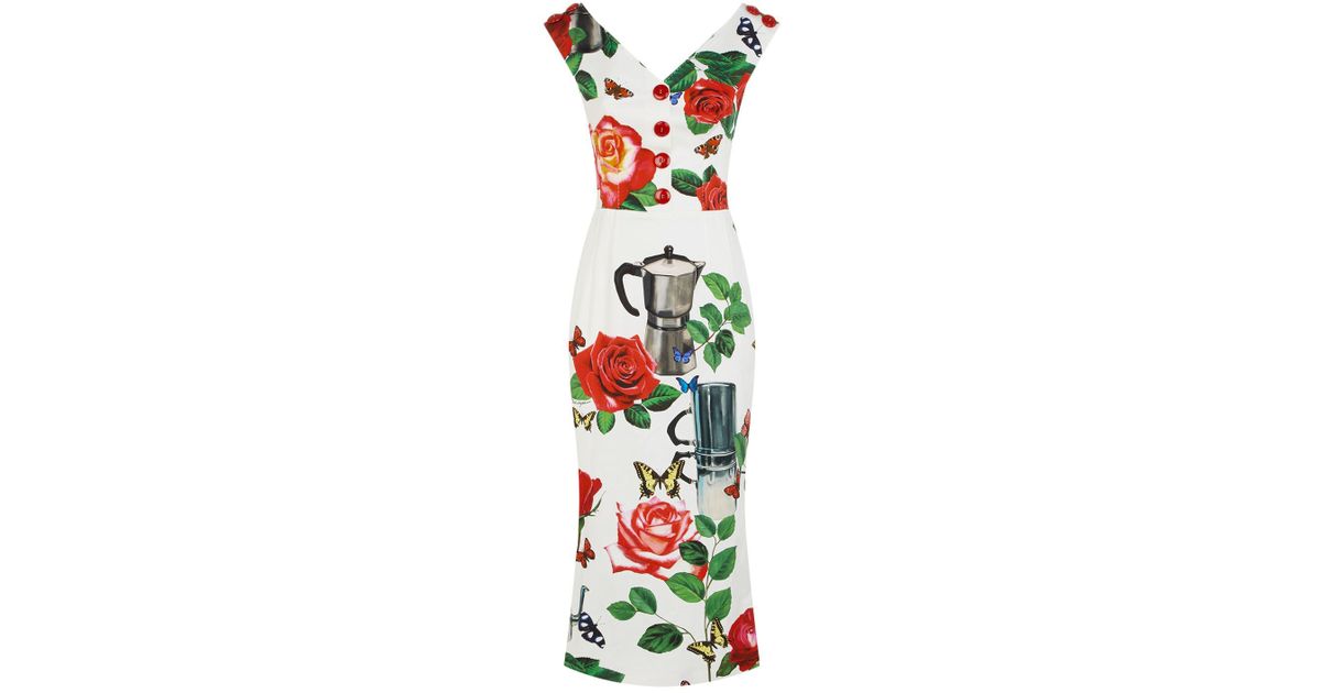 Dolce & Gabbana Cotton Moka Pot Dress Lyst