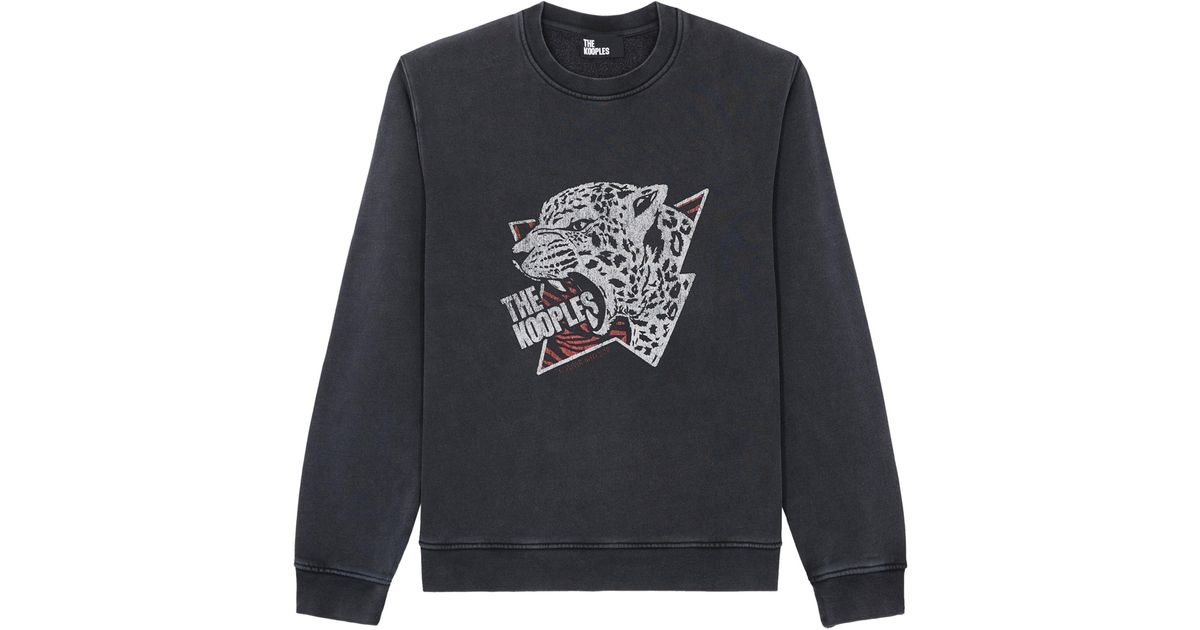The Kooples Tiger Logo Sweatshirt in Blue for Men Lyst