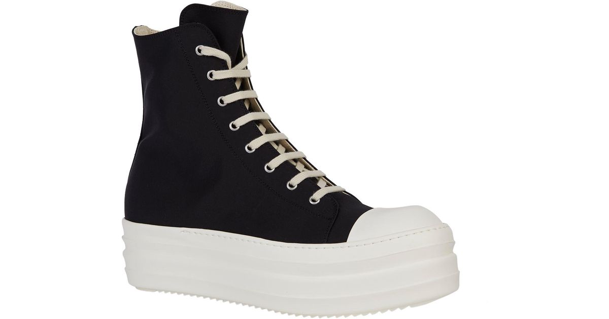 Rick Owens Double Bumper High-top Sneakers in Black for Men - Lyst