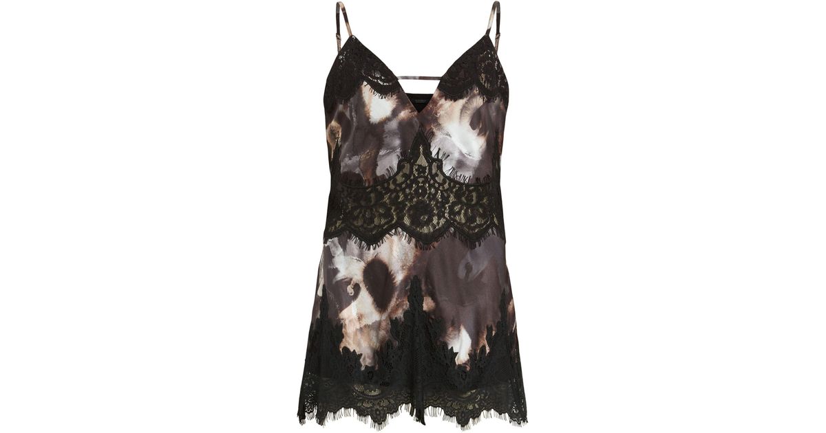 AllSaints Ophelia Printed Silk Blend Cami Top