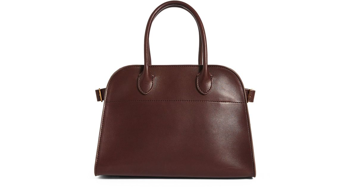 The Row Leather Margaux 10 Tophandle Bag in Brown Lyst