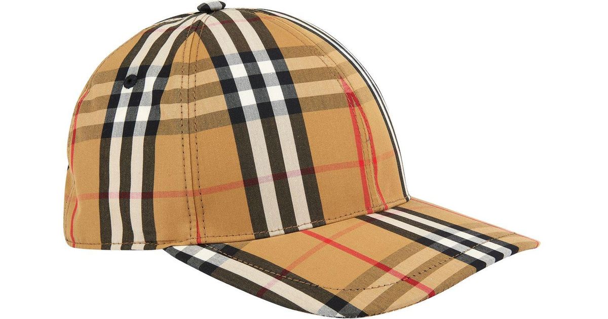Burberry Cotton Vintage Check Baseball Cap in Yellow for Men Lyst