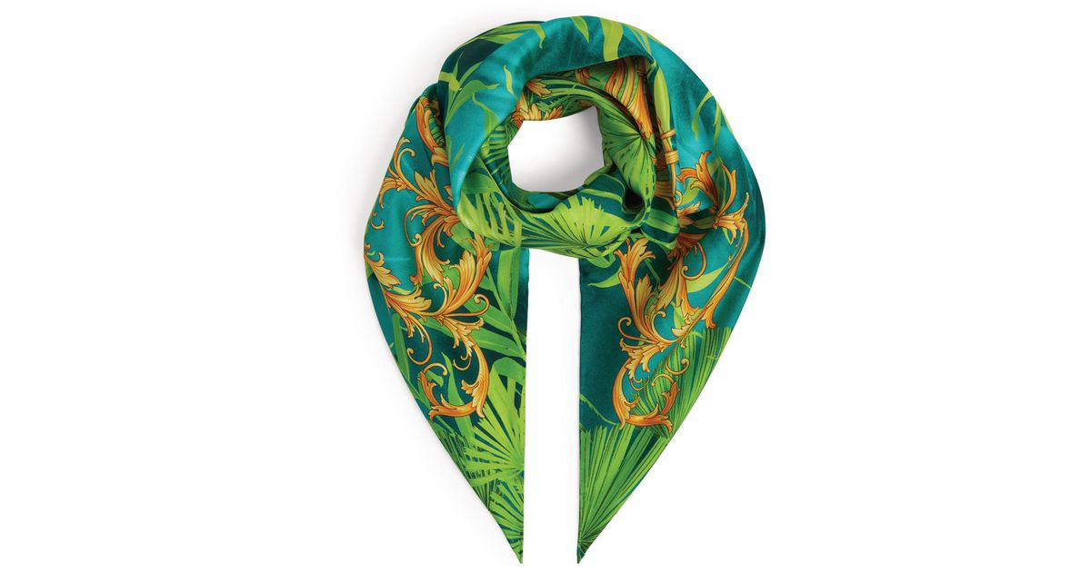 Versace chunky-knit virgin wool scarf - Green