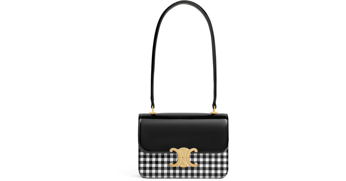 Celine Patent Calfskin Teen Garance Shoulder Bag in Black