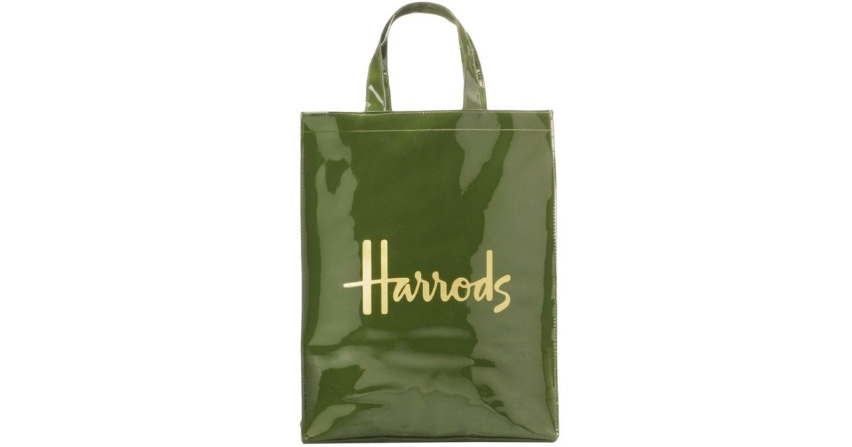 Harrods Medium Logo Shopper Bag in Green | Lyst