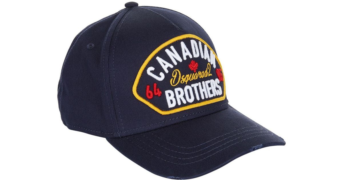 DSquared² Canadian Brothers Baseball Cap in Blue for Men | Lyst