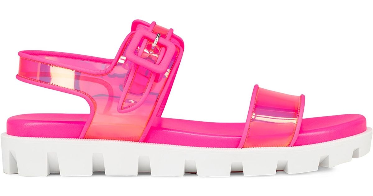 Christian Louboutin Loubi Duniss Flat Sandals in Pink Lyst