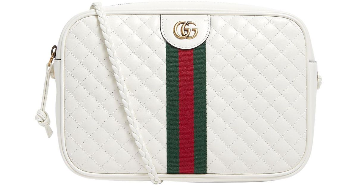 Gucci White GG Small Quilted-leather Shoulder Bag | Lyst