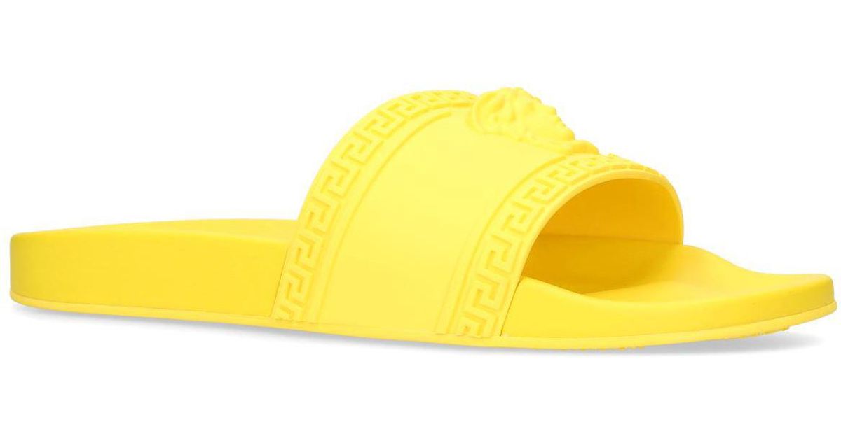 yellow versace slides
