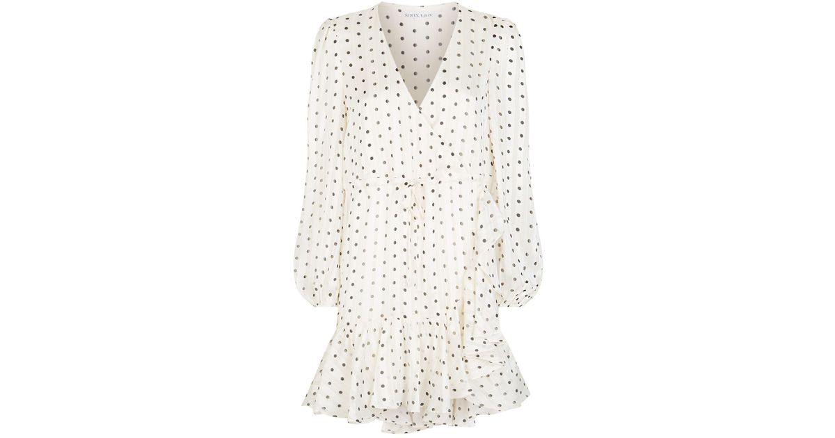 shona joy blue polka dot dress
