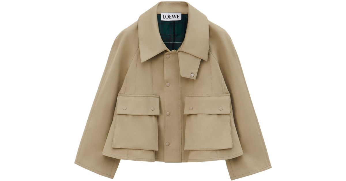 Loewe Cotton Gabardine Trapeze Jacket in Natural | Lyst